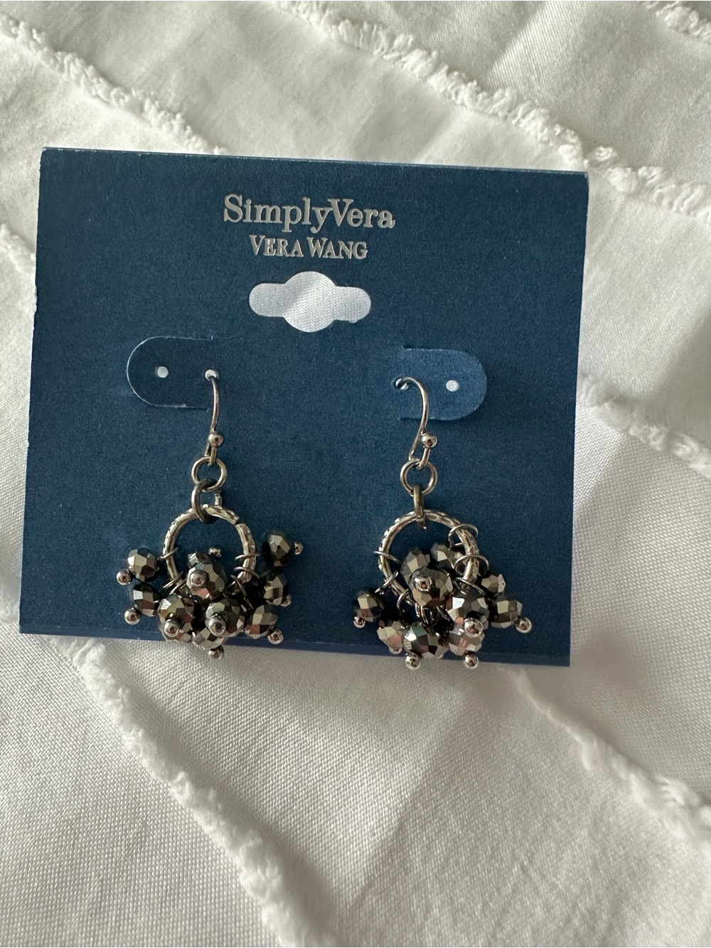 Simply Vera Vera Wang Hematite-Tone Cluster Drop Earrings